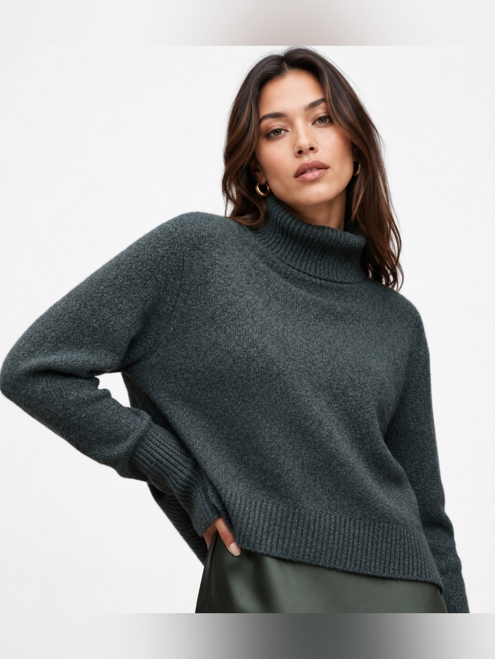 AllSaints Crop Sweater Gray with Metallic Speckles- Sz S